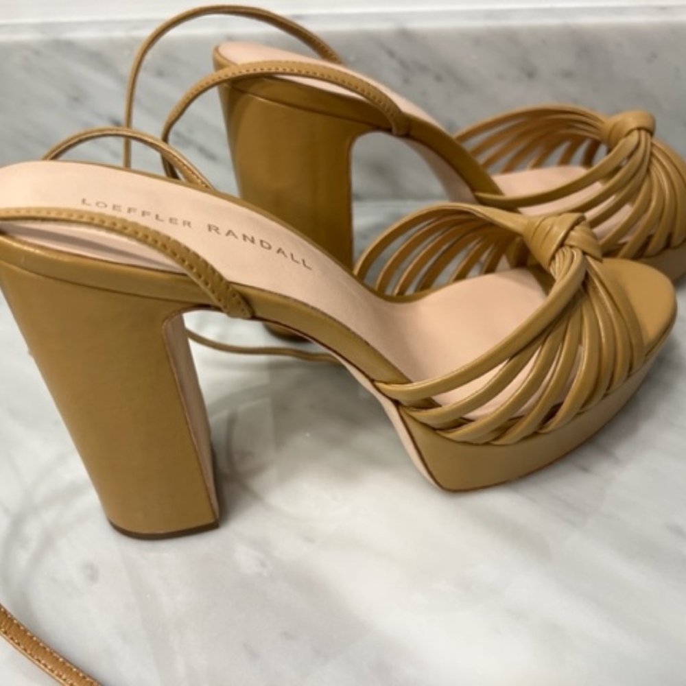 Loeffler Randall Womens Beige Rivka Leather Platform